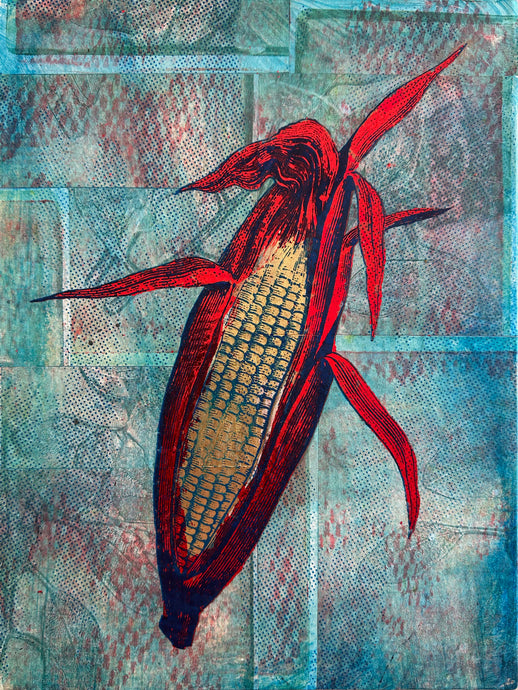 'corn II' multi media painting