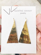 Load image into Gallery viewer, Tribal Triangles hand hammered earrings